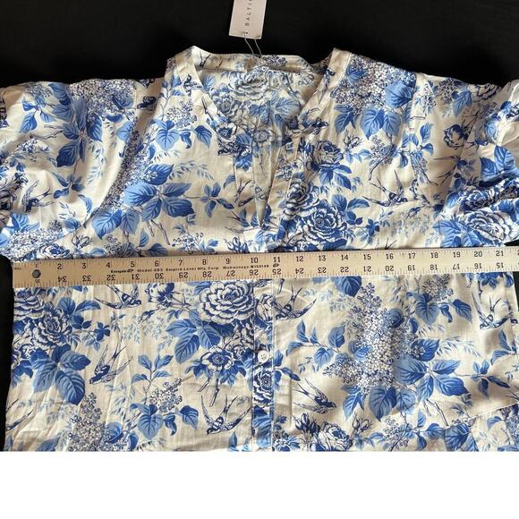 NWT Baltic Born Mikki Mini Dress, Medium, Floral, Blue White, Lightweight Button - Picture 7 of 10